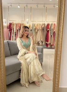 New Designer Women's Party Salwar Kameez & Dupatta Set In-Stock Silk <b>Screen</b> Printed Made in India - Product Image 2