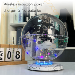 Globo Terráqueo Decorativo de 8 Pulgadas, Transparente, Educativo, para la Enseñanza de Geografía, Globo de Levitación Magnética, Globo Flotante, Lámpara - Product Image 2