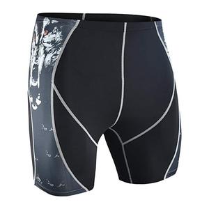 <b>Men</b> Compression <b>Shorts</b> Geometric <b>Pattern</b> Mid Waist Elastic Quick Dry Spandex Polyester Sporty Style <b>Short</b> <b>Shorts</b> - Product Image 2