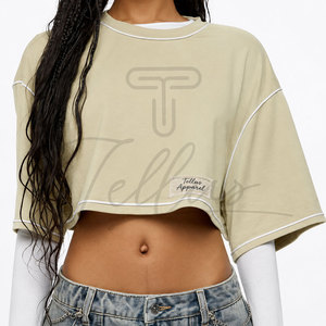 Women's Short Tees Crop <b>Tops</b> Casual wear Cotton made Women's T shirts in All Styles & Colors Women's Crop <b>Top</b> T-Shirt - Product Image 2