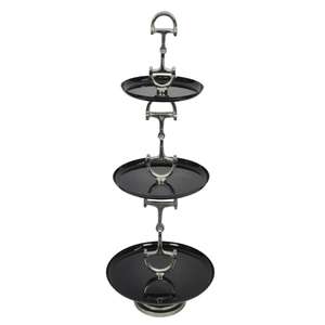 Présentoir à gâteaux décoratif à 3 niveaux, style mors de cheval, noir, pour cupcakes et pâtisseries, centre de table, matériel événementiel - Product Image 3
