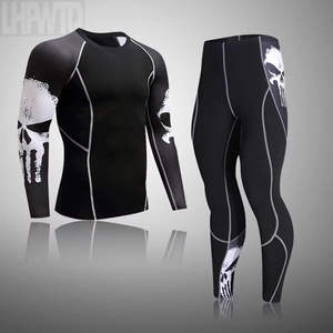 Ropa Interior Térmica de Compresión para Hombre, Invierno, MMA, Culturismo, Leggings con Estampado de Calavera, Traje Deportivo, Algodón, Fibra de Bambú - Product Image 5