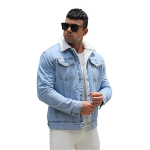 Men's Regular Western Style Lined <b>Denim</b> Jean <b>Jacket</b> With Fur Long Sleeve Classic Style Vintage <b>Denim</b> <b>Jacket</b> For Boys - Product Image 5