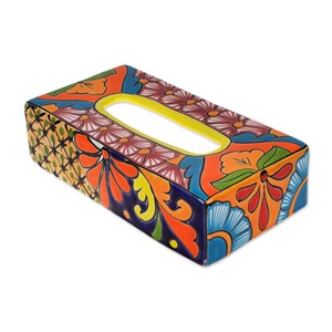 Boîte à mouchoirs sculptée en bois de rose artisanale - Vente en gros depuis l'Inde - Product Image 1