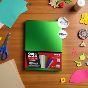 กระดาษแข็งสีเขียวเมทัลลิก 50x65 ซม. สำหรับงานประดิษฐ์กระดาษ - Product Image 3