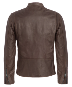 Casual Fashion High Quality Plus Size Unisex Solid <b>Brown</b> <b>Leather</b> <b>Jackets</b> with Zipper Winter Front Logo All Sizes - Product Image 6