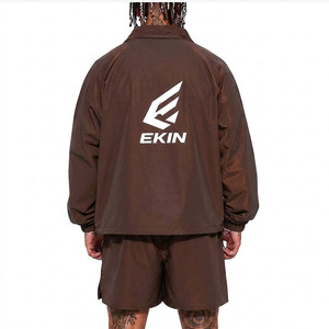 2025 New <b>Men's</b> Brown Coach <b>Jacket</b> Shorts Set Large Logo Athletic Sportswear Nylon Lightweight <b>Summer</b> Track Suit - Product Image 2