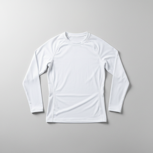 White Long Sleeve <b>Compression</b> <b>Shirt</b> <b>Men</b> Quick Dry Fitted Sports Top O Neck Athletic Training Tee Fight wear Rash guard - Product Image 5