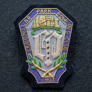 Craigmillar Park <b>Bowling</b> Club Embroidered Patch Sew-On Fabric Badge Classical Design 1903 Garment Application - Product Image 4