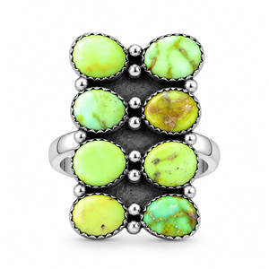 Anillo Grande de Turquesa Palomino, Hecho a Mano, Estilo Bohemio Occidental, Joyería con Gran Grupo de Piedras Preciosas, Ajustable, Moda del Suroeste - Product Image 6