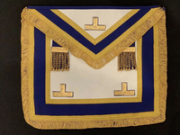 Regalia maçonniques : Tablier en toile brodé en peau d'agneau pour Compagnons du Royal Arch, avec épingle de sûreté pour Regalia du Chapitre Royal
