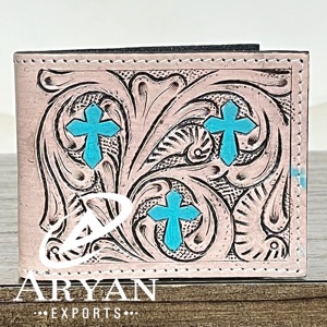 Nueva Cartera de Cuero Genuino Hecha a Mano para Hombre, con Bloqueo RFID, Grabado en Relieve, Billetera Bifold Personalizada para Tarjetas y Efectivo - Product Image 1