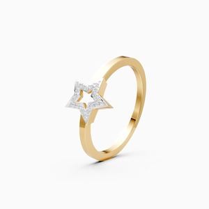 Anillo de Diamantes Star Glam Everyday Sparkle con Engaste de Diamantes y Diamante Cultivado en Laboratorio de 0.04 Ct |   En oro amarillo, blanco y rosa de 9 quilates - Product Image 3