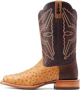 Bottes de cowboy mi-mollet pour femmes en cuir véritable, style rétro, à la mode, à bout pointu, confortables - Product Image 1