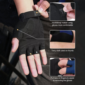 Guantes de Ciclismo de Medio Dedo Transpirables para Verano, para Ciclismo de Carretera al Aire Libre, Deportes, Fitness, Equipo de Protección Antideslizante - Product Image 3