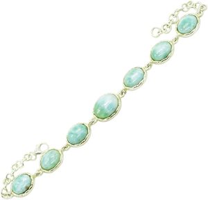 Nouveau Bracelet Classique en Argent Sterling 925 avec Larimar et Topaze Bleue, Sertissage Bezel, Chaîne à Maillons, Bijou Fin pour Femme, Usage Quotidien, Collection 2026 - Product Image 5