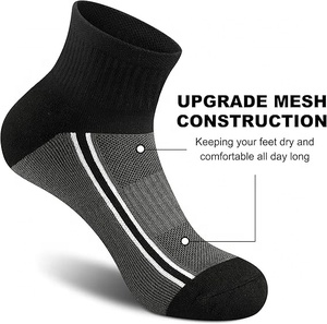 Custom Breathable Anti-Slip Ankle <b>Socks</b> 100% Bamboo Fiber for <b>Running</b> Gym Training - Product Image 2