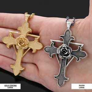 Colgante BOJ RCJ 010 Victoriano Personalizado Rosacruz Hecho a Mano en Plata de Ley, Cruz de la Rosa, Símbolo Alquímico, Precio Bajo en Oferta - Product Image 4