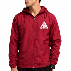 <b>Men</b> Hooded Windbreaker <b>Jacket</b> Premium Waterproof Windproof Lightweight Comfortable Durable Water Resistant And Quick Dry Fabric - Product Image 1
