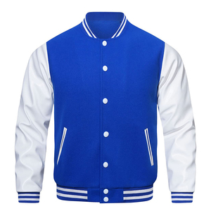 Custom Logo Outdoor Jackets OEM Customized Design Leather Fabric <b>Covered</b> <b>Buttons</b> Varsity Jackets For Men's - Product Image 3