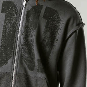 Sweat à capuche polaire streetwear pour homme, haute qualité OEM, 100% coton, grande taille, uni, coupe oversize, brodé, perlé, coupe-vent - Product Image 6