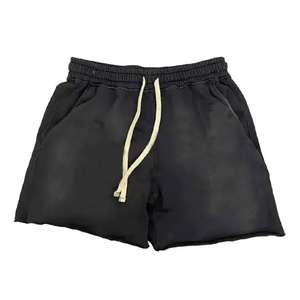 Pantalones Cortos de Malla para Hombre con Estampado Puff Personalizado, Serigrafía Vintage 3D, Forro Polar Sólido, Efecto Desgastado por el Sol, 100% Poliéster, Lavado Ácido con Efecto Piedra - Product Image 1