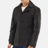 Veste parka en cuir véritable pour jeunes hommes, chaqueta de cuero style européen-américain, veste en cuir pour automne-hiver