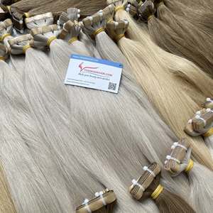 Extension <span class=keywords><strong>per</strong></span> <span class=keywords><strong>capelli</strong></span> invisibili con nastro adesivo, molto vendute, 100% <span class=keywords><strong>capelli</strong></span> umani vietnamiti, nastro adesivo regolare, diversi colori, molto setosi e lucenti - Product Image 3