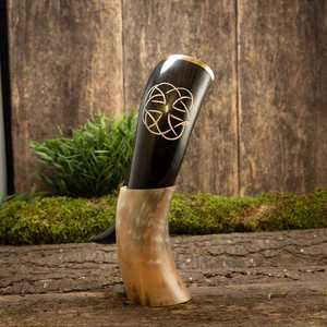 Cuerno Vikingo para Beber de Alta Calidad y Duradero con Soporte, Tallado con Motivos de Animales/Amor, Artesanía Natural para Decoración de Bodas y Hogar - Product Image 2