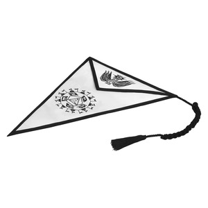 Ceinture maçonnique du 32e degré du Rite écossais, triangulaire, en velours blanc et noir, pour usage cathédrale, Régalia - Product Image 3
