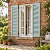 Volets de fenêtre horizontaux en bois massif sur mesure, à lamelles fixes, panneaux OEM pour la décoration extérieure de la maison, écologiques