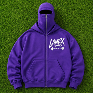 Sweat à capuche zippé pour homme, coupe oversize, en molleton de coton premium, avec cagoule intégrale, Fournisseur de marques privées - Product Image 6