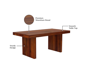 Table à manger en bois massif 6 places, finition miel, ensemble avec chaises, mobilier de salle à manger moderne en bois pour la maison, l'hôtel, le restaurant - Product Image 4