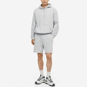 Pantalones Cortos Bermuda de Algodón Gris para Hombre, con Cordón en la Cintura, Bolsillos, Estilo Casual, Tejido de Punto, Cintura Media, Color Sólido, Transpirables - Product Image 2