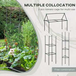 Fioriera rialzata nera 6FT X 3FT X 1FT con telaio in acciaio e asta di supporto, per giardino, recinzioni e cancelli da esterno - Product Image 6