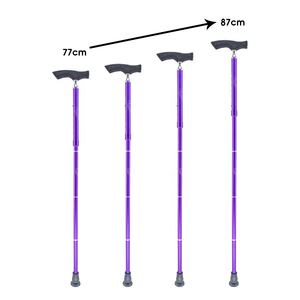 ไม้เท้าพับได้5ส่วนสีม่วงตามหลักสรีรศาสตร์ด้ามจับอลูมิเนียมอีวีเอปรับความสูงได้110กก. รับน้ำหนักได้ - Product Image 4