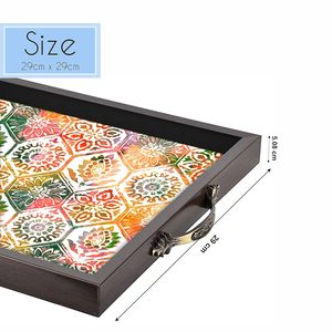 Pink Floral Style <b>Square</b> Serving Trays High Standard Material Available with for Dinning <b>Table</b> Home Multipurpose for Sell - Product Image 6