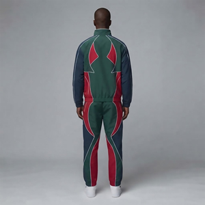 Custom Made Mens Polyester Tracksuit Set Patchwork Zip-Up Nylon <b>Jacket</b> & Jogger Pants Top Quality Nylon Panel Windbreaker Set - Product Image 6