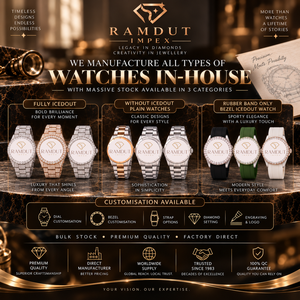 Reloj de Cuarzo de Acero Inoxidable Personalizado de Lujo para Hombre, Bisel de Moissanita, Brazalete de 46 mm, Cristal Analógico, Cierre Oculto con Botón de Presión - Product Image 1
