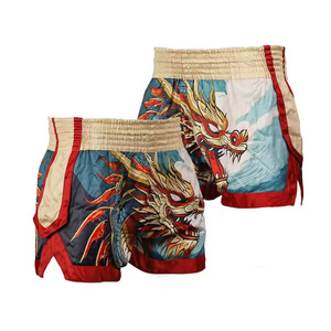 กางเกงมวยไทยผู้ชายผ้าโพลีเอสเตอร์ทรงหลวม กางเกงมวยไทยสำหรับผู้ชาย ชุดกีฬา กางเกงมวยไทย - Product Image 1