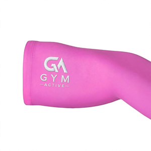 Mangas Deportivas GYM ACTIVE para Hombre, Color Rosa, Poliéster, UPF50+, Color Sólido, Estampado, Largo hasta el Codo, para Todas las Temporadas - Product Image 4