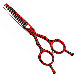 Ciseaux de coiffure professionnels en acier inoxydable de 6 pouces, motif léopard, logo personnalisé, outils de coupe de cheveux, faible MOQ, ciseaux légers, OEM - Product Image 2