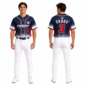 Maillot de baseball personnalisé sublimé pour homme, uniforme d'équipe entièrement boutonné, respirant, vêtements de sport de softball, streetwear hip-hop - Product Image 3