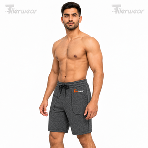 <b>Men</b> Heavyweight Sweat <b>Shorts</b> Cotton <b>Fleece</b> 370 GSM Warm Streetwear Workout Training <b>Shorts</b> Custom OEM Private Label Factory - Product Image 3