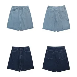 Pantalones Cortos de Mezclilla Personalizados para Hombre, Estilo Urbano, Holgados, Transpirables, Ecológicos, Negros, 100% Algodón - Product Image 1