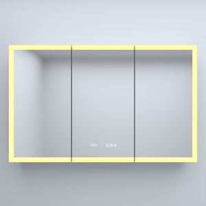 48 Pollici. L X 30 Pollici Armadietto a Specchio LED Rettangolare in Alluminio Argento H 48 Pollici L X 30 Pollici Specchio LED H, Specchio a LED - Product Image 6