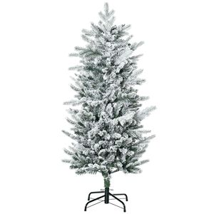 Árbol de Navidad Preiluminado de 4.5 pies con Base de Acero de Apertura Automática, Verde con Ramas Nevadas, Material PE PVC, 210 cm, Decorado - Product Image 1