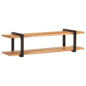 Mueble para TV en Madera Maciza de Acacia Negra con Hierro con Recubrimiento en Polvo, Soporte para TV de Madera Natural - Product Image 6