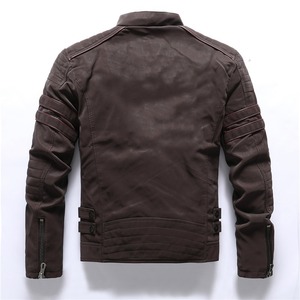 Hot Sale Men's Slim Leather Jacket <b>Top</b> Quality Warm Fleece PU Jacket Fashion Collar Cool Motorcycle <b>Coats</b> Outwear - Product Image 5