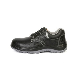 Chaussures de sécurité pour hommes, chaussures de travail en cuir noir, embout en acier, antidérapantes, légères, protectrices, pour l'extérieur, usage quotidien - Product Image 4